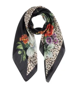 FOULARD ANIMALIER/FIORI NERO DONNA
