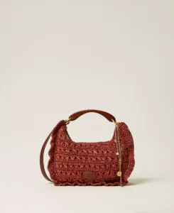 Borsa ‘Croissant’ in rafia crochet