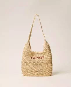 Borsa Hobo in rafia Crochet