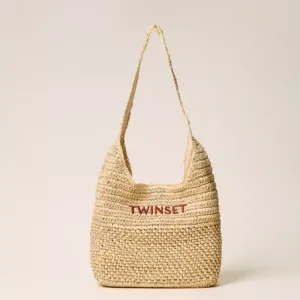 Borsa Hobo in rafia Crochet