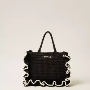 Borsa shopper crochet con balze