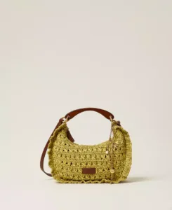 Borsa ‘Croissant’ in rafia crochet