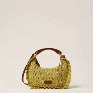 Borsa ‘Croissant’ in rafia crochet